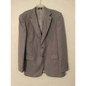 Stafford Essentials Black 2 Button Single Vented Notch Blazer Sport Coat 42L